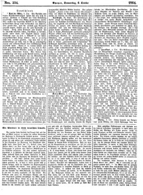 Pfälzer Zeitung Donnerstag 6. Oktober 1864