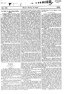 Pfälzer Zeitung Dienstag 18. Oktober 1864