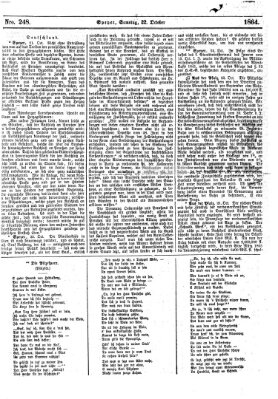 Pfälzer Zeitung Samstag 22. Oktober 1864