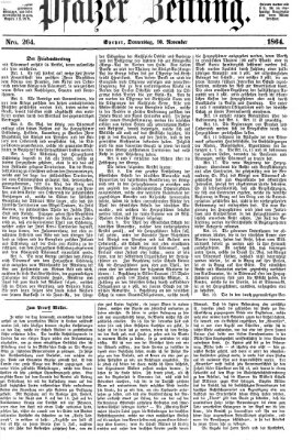 Pfälzer Zeitung Donnerstag 10. November 1864