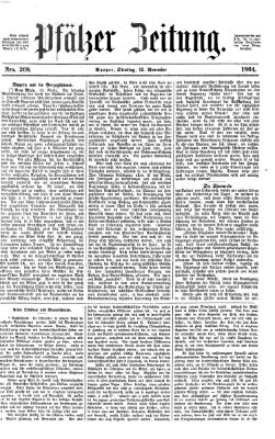 Pfälzer Zeitung Dienstag 15. November 1864