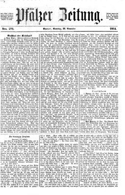 Pfälzer Zeitung Samstag 26. November 1864