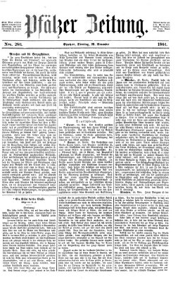 Pfälzer Zeitung Dienstag 29. November 1864