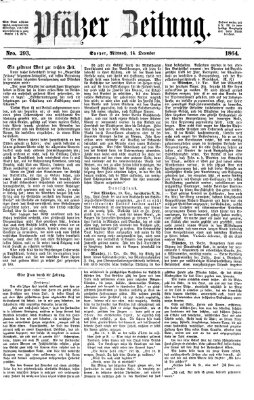 Pfälzer Zeitung Mittwoch 14. Dezember 1864