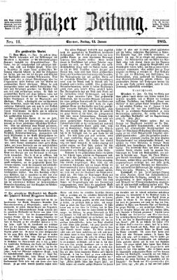 Pfälzer Zeitung Freitag 13. Januar 1865