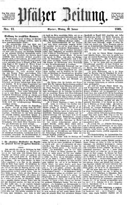 Pfälzer Zeitung Montag 16. Januar 1865