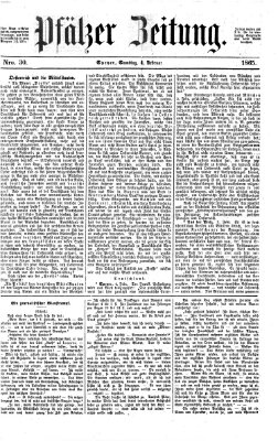 Pfälzer Zeitung Samstag 4. Februar 1865