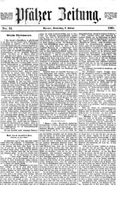 Pfälzer Zeitung Donnerstag 9. Februar 1865