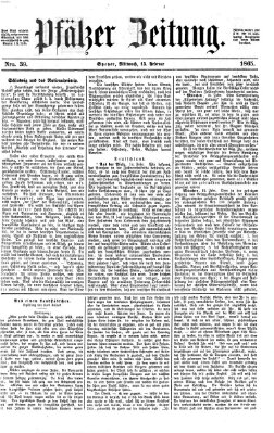 Pfälzer Zeitung Mittwoch 15. Februar 1865