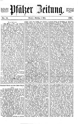 Pfälzer Zeitung Samstag 4. März 1865