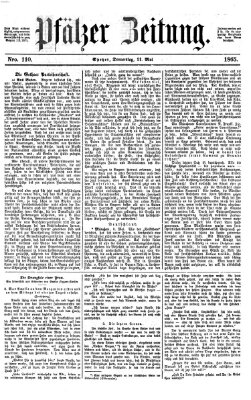 Pfälzer Zeitung Donnerstag 11. Mai 1865