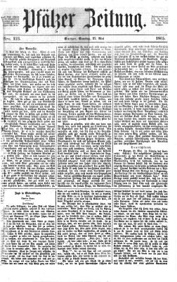 Pfälzer Zeitung Samstag 27. Mai 1865