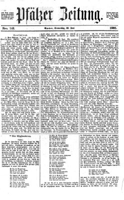 Pfälzer Zeitung Donnerstag 22. Juni 1865