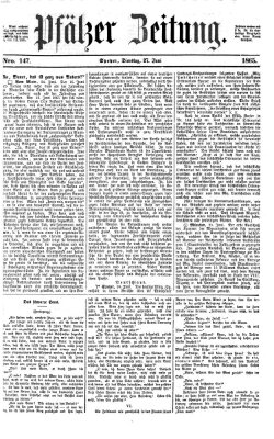 Pfälzer Zeitung Dienstag 27. Juni 1865