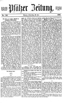 Pfälzer Zeitung Donnerstag 29. Juni 1865