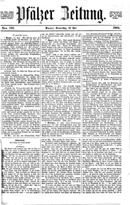 Pfälzer Zeitung Donnerstag 13. Juli 1865