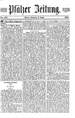 Pfälzer Zeitung Donnerstag 31. August 1865