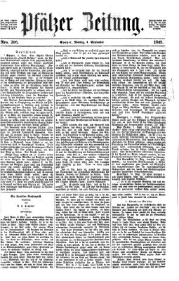 Pfälzer Zeitung Montag 4. September 1865