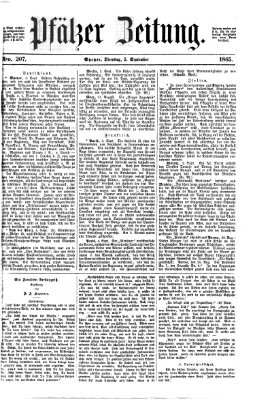 Pfälzer Zeitung Dienstag 5. September 1865