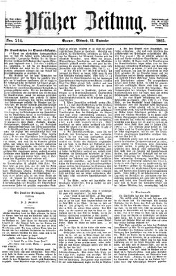 Pfälzer Zeitung Mittwoch 13. September 1865