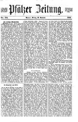 Pfälzer Zeitung Montag 25. September 1865