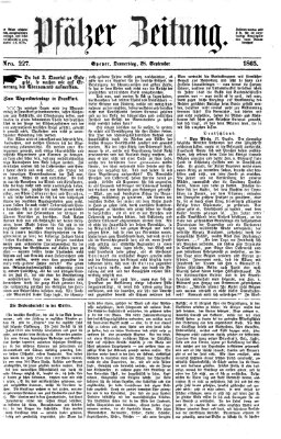 Pfälzer Zeitung Donnerstag 28. September 1865