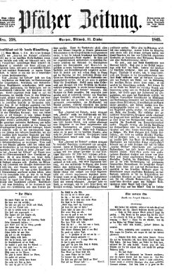 Pfälzer Zeitung Mittwoch 11. Oktober 1865