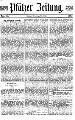 Pfälzer Zeitung Donnerstag 19. Oktober 1865
