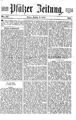 Pfälzer Zeitung Samstag 21. Oktober 1865