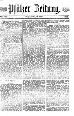 Pfälzer Zeitung Freitag 27. Oktober 1865