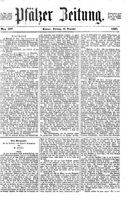 Pfälzer Zeitung Dienstag 14. November 1865