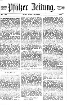 Pfälzer Zeitung Mittwoch 15. November 1865