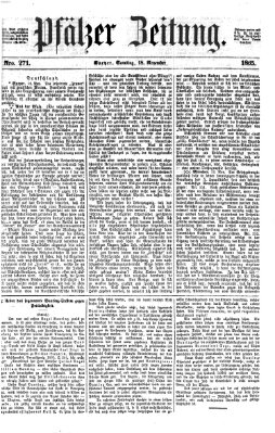 Pfälzer Zeitung Samstag 18. November 1865