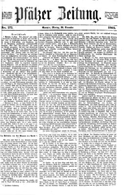 Pfälzer Zeitung Montag 20. November 1865