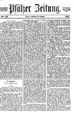 Pfälzer Zeitung Mittwoch 20. Dezember 1865