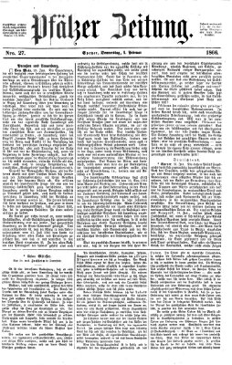 Pfälzer Zeitung Donnerstag 1. Februar 1866