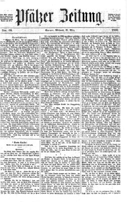 Pfälzer Zeitung Mittwoch 21. März 1866