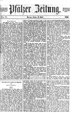 Pfälzer Zeitung Freitag 13. April 1866