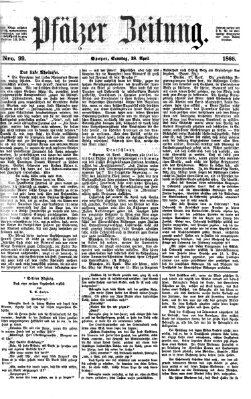 Pfälzer Zeitung Samstag 28. April 1866