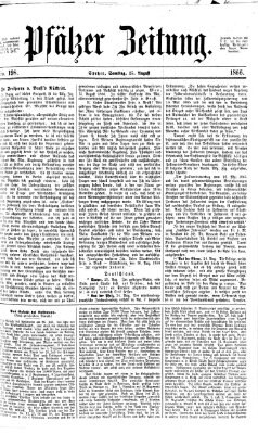 Pfälzer Zeitung Samstag 25. August 1866