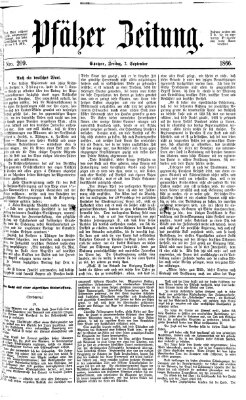 Pfälzer Zeitung Freitag 7. September 1866