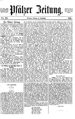 Pfälzer Zeitung Freitag 21. September 1866