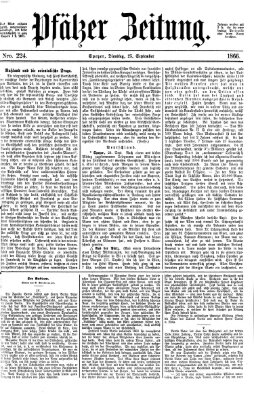 Pfälzer Zeitung Dienstag 25. September 1866
