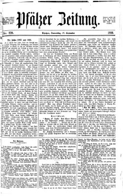 Pfälzer Zeitung Donnerstag 27. September 1866