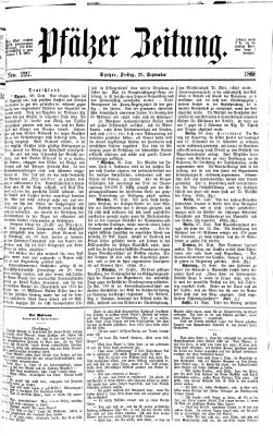 Pfälzer Zeitung Freitag 28. September 1866