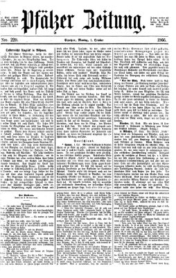 Pfälzer Zeitung Montag 1. Oktober 1866