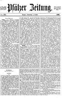 Pfälzer Zeitung Donnerstag 4. Oktober 1866