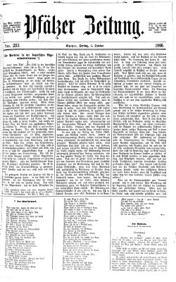 Pfälzer Zeitung Freitag 5. Oktober 1866