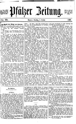 Pfälzer Zeitung Samstag 6. Oktober 1866