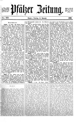 Pfälzer Zeitung Dienstag 20. November 1866